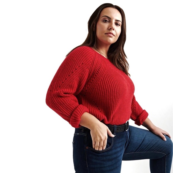 Lucky Brand Crew Neck Pointelle Sweater NWT 1X - Picture 2 of 5